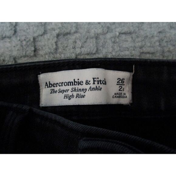 Abercrombie & Fitch Jeans Womens 2/26 Black Skinny Ankle High Rise Denim Capsule - Picture 3 of 11
